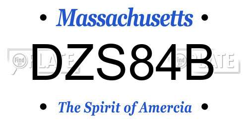 DZS84B Massachusetts License Plate