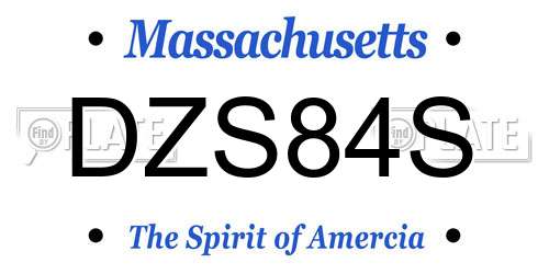 DZS84S Massachusetts License Plate