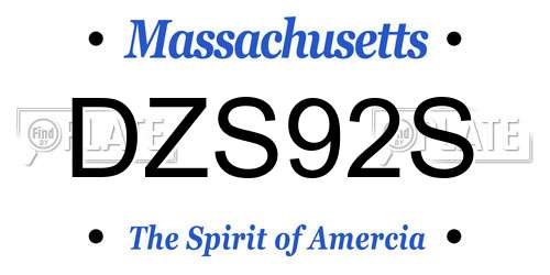 DZS92S Massachusetts License Plate