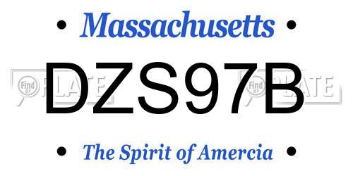 DZS97B Massachusetts License Plate