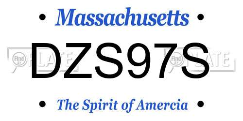 DZS97S Massachusetts License Plate