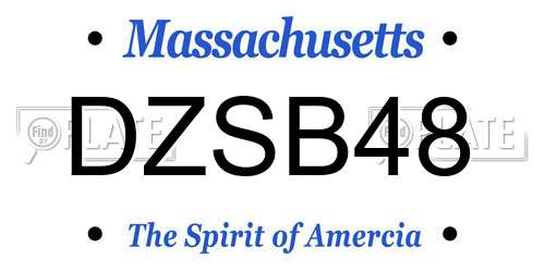 DZSB48 Massachusetts License Plate