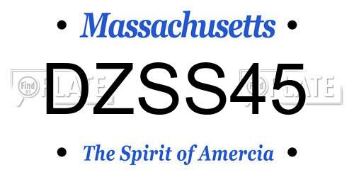 DZSS45 Massachusetts License Plate