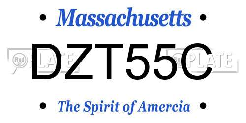 DZT55C Massachusetts License Plate