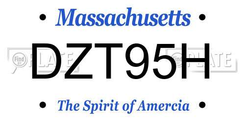 DZT95H Massachusetts License Plate
