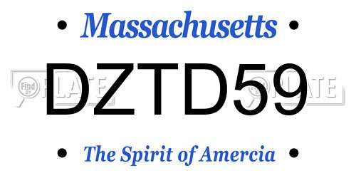 DZTD59 Massachusetts License Plate
