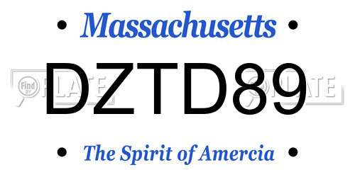 DZTD89 Massachusetts License Plate