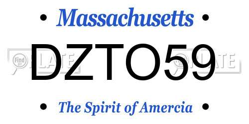 DZTO59 Massachusetts License Plate