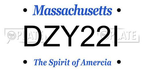 DZY22I Massachusetts License Plate