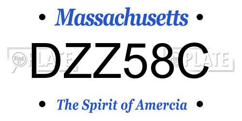 DZZ58C Massachusetts License Plate