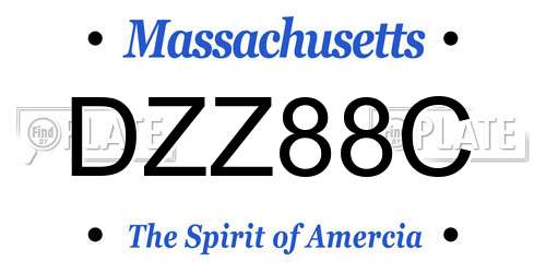 DZZ88C Massachusetts License Plate