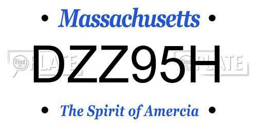 DZZ95H Massachusetts License Plate