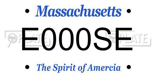 E000SE Massachusetts License Plate