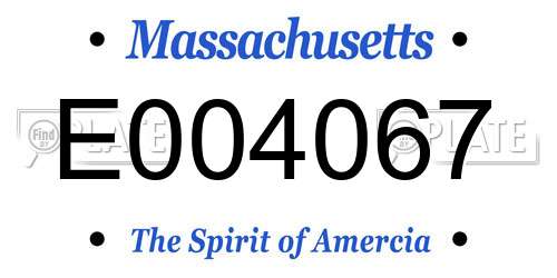 E004067 Massachusetts License Plate