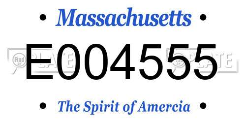 E004555 Massachusetts License Plate