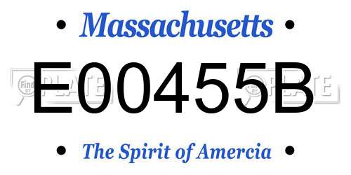 E00455B Massachusetts License Plate