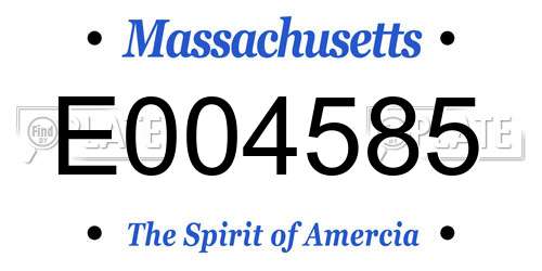 E004585 Massachusetts License Plate