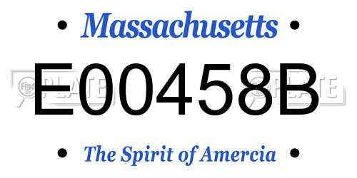 E00458B Massachusetts License Plate