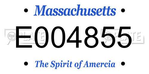 E004855 Massachusetts License Plate