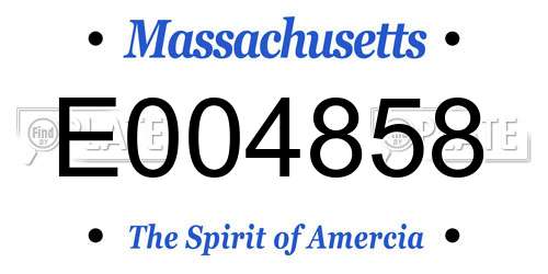 E004858 Massachusetts License Plate