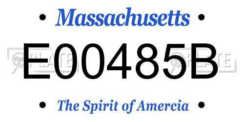 E00485B Massachusetts License Plate