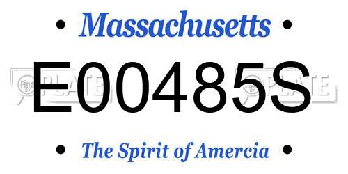 E00485S Massachusetts License Plate