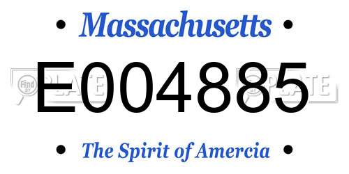 E004885 Massachusetts License Plate