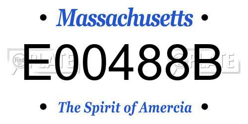 E00488B Massachusetts License Plate
