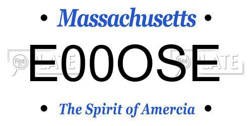 E00OSE Massachusetts License Plate