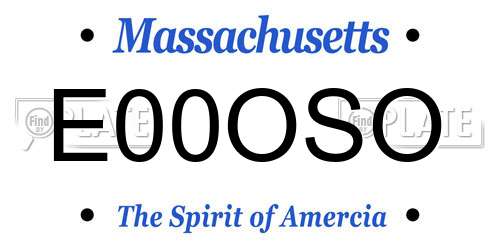 E00OSO Massachusetts License Plate