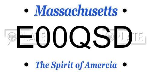 E00QSD Massachusetts License Plate