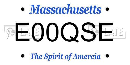 E00QSE Massachusetts License Plate