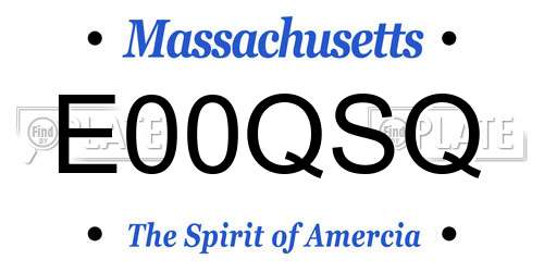 E00QSQ Massachusetts License Plate