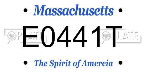 E0441T Massachusetts License Plate