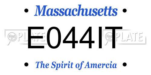 E044IT Massachusetts License Plate