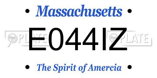 E044IZ Massachusetts License Plate
