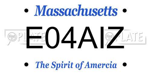 E04AIZ Massachusetts License Plate