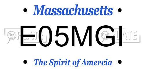 E05MGI Massachusetts License Plate
