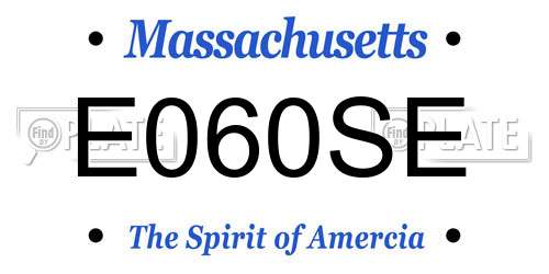 E060SE Massachusetts License Plate