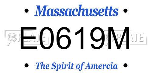 E0619M Massachusetts License Plate