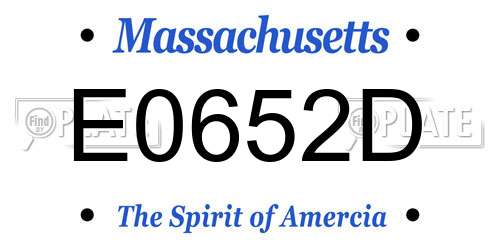 E0652D Massachusetts License Plate