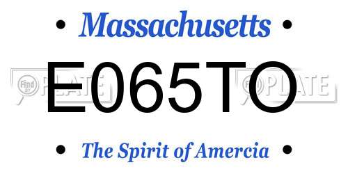 E065TO Massachusetts License Plate