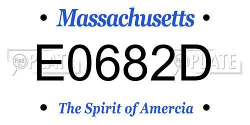 E0682D Massachusetts License Plate