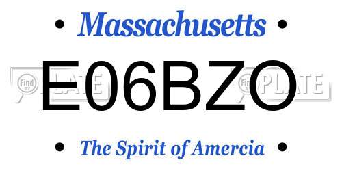 E06BZO Massachusetts License Plate