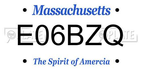 E06BZQ Massachusetts License Plate