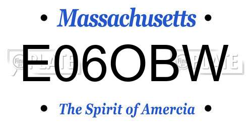 E06OBW Massachusetts License Plate