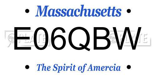 E06QBW Massachusetts License Plate