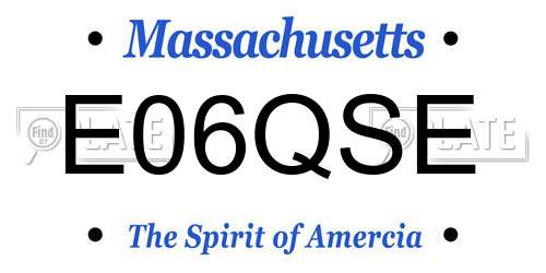 E06QSE Massachusetts License Plate