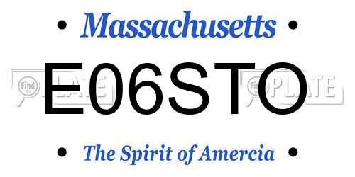 E06STO Massachusetts License Plate