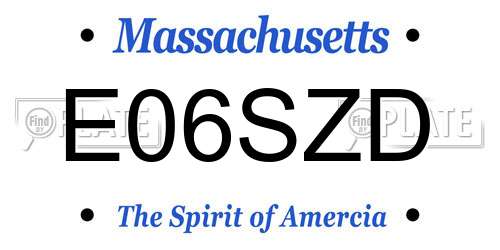 E06SZD Massachusetts License Plate